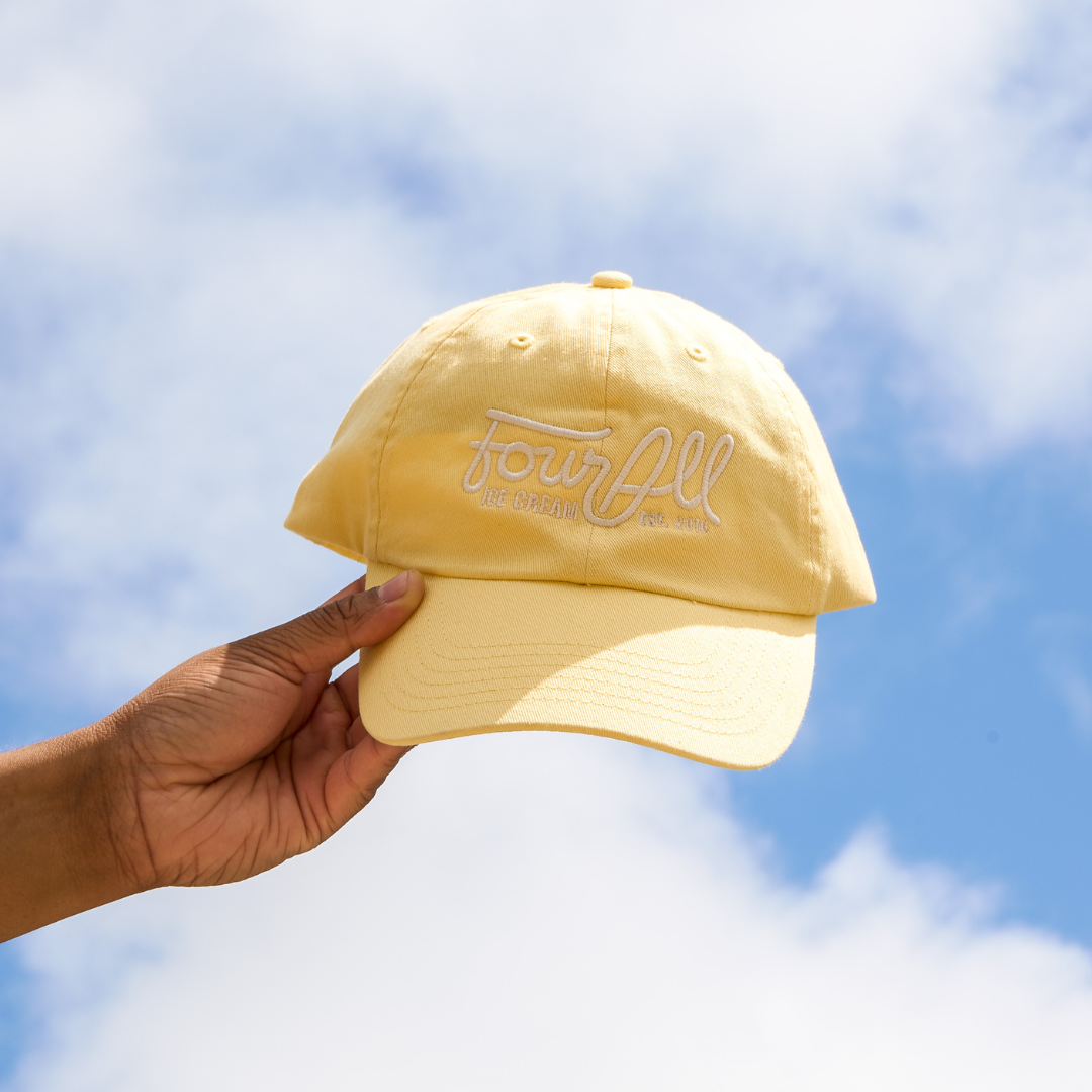 Butter Yellow Dad Hat – Four All Ice Cream1