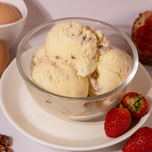 Gluten-Free Strawberry Shortcake Scones with Bacon and Maple Syrup