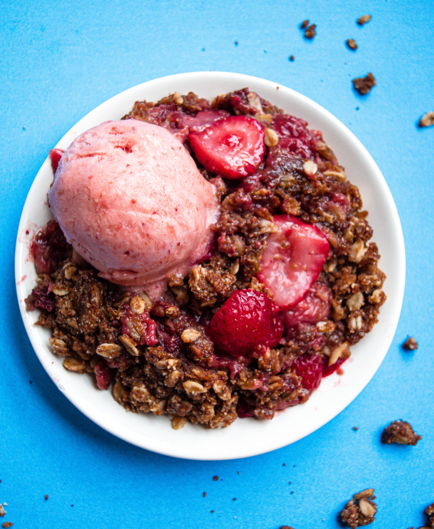 four all ice cream strawberry crisp roasted strawberry rhubarb sorbet ice cream vegan gluten free