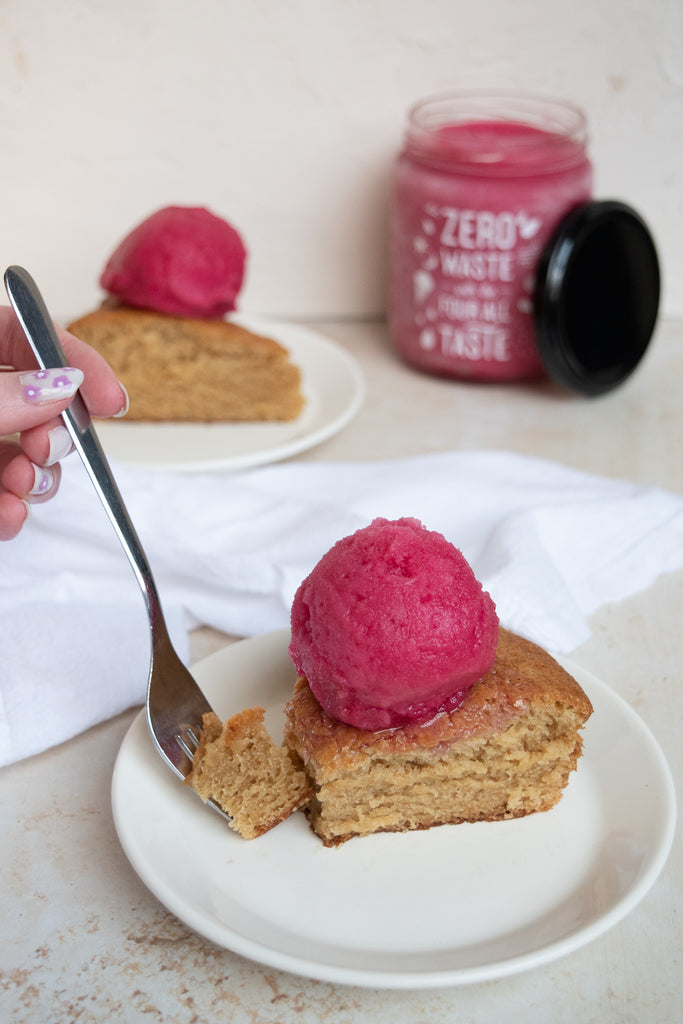 Try This At Home: Vegan Vanilla Cake with Grapefruit Hibiscus Sorbet