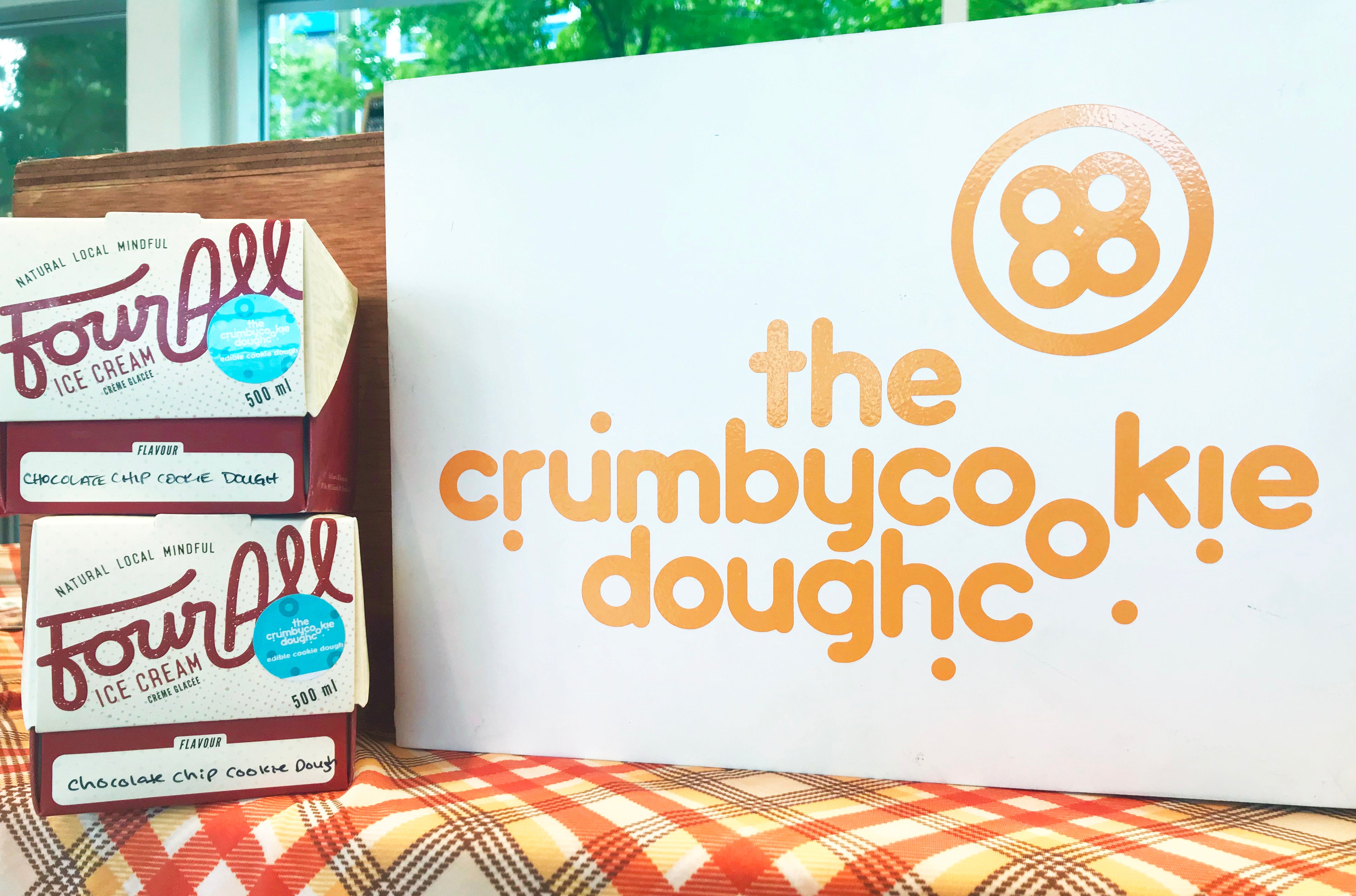 Four All Ice Cream, edible cookie dough, Crumby Cookie Dough Co.