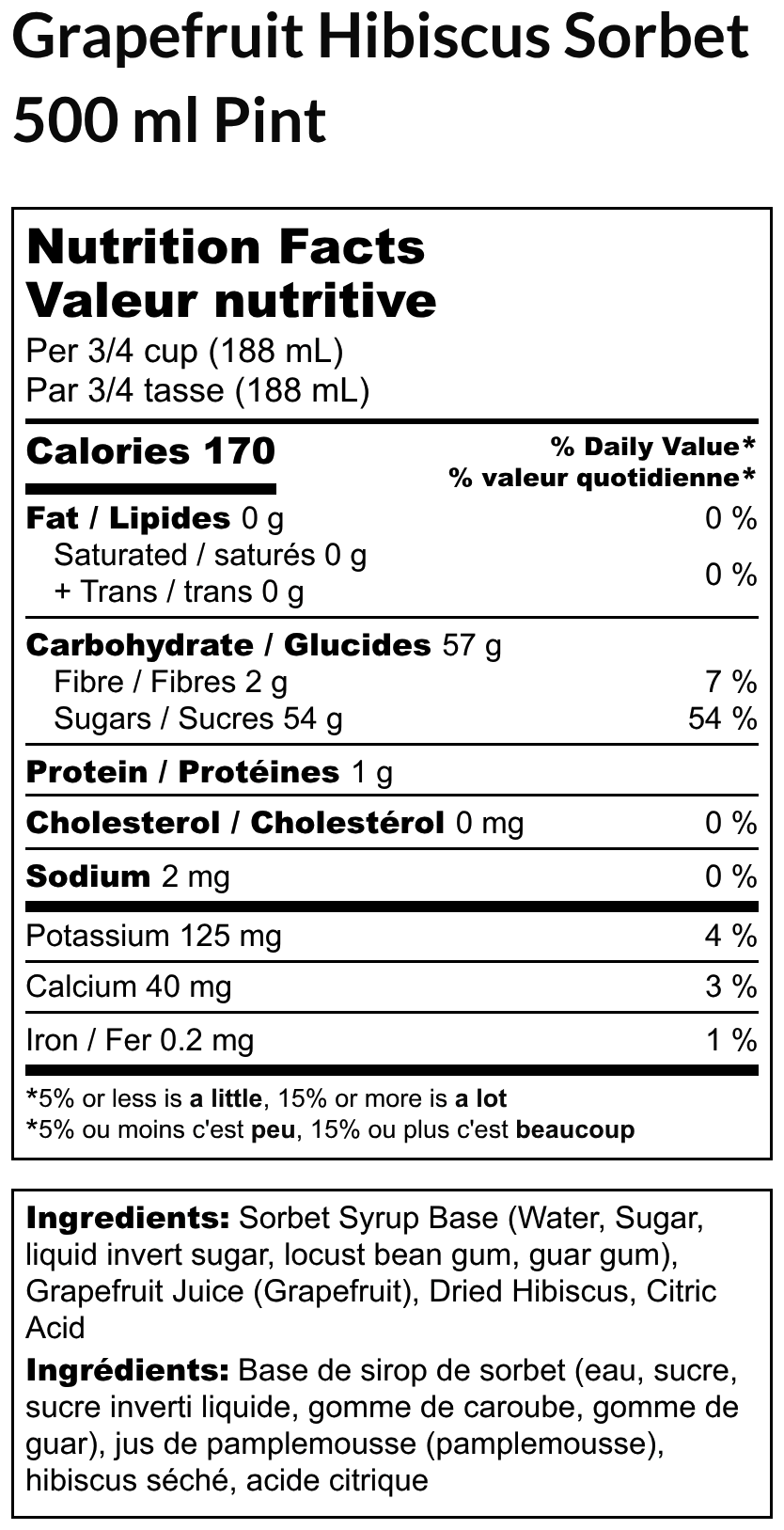 Grapefruit Hibiscus Sorbet