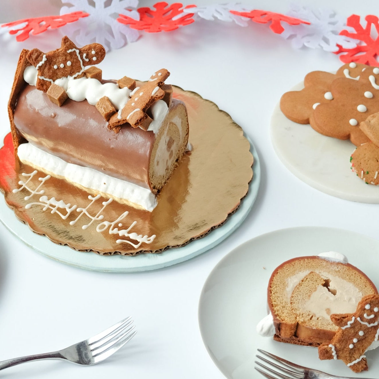 Gingerbread Ice Cream Yule Log