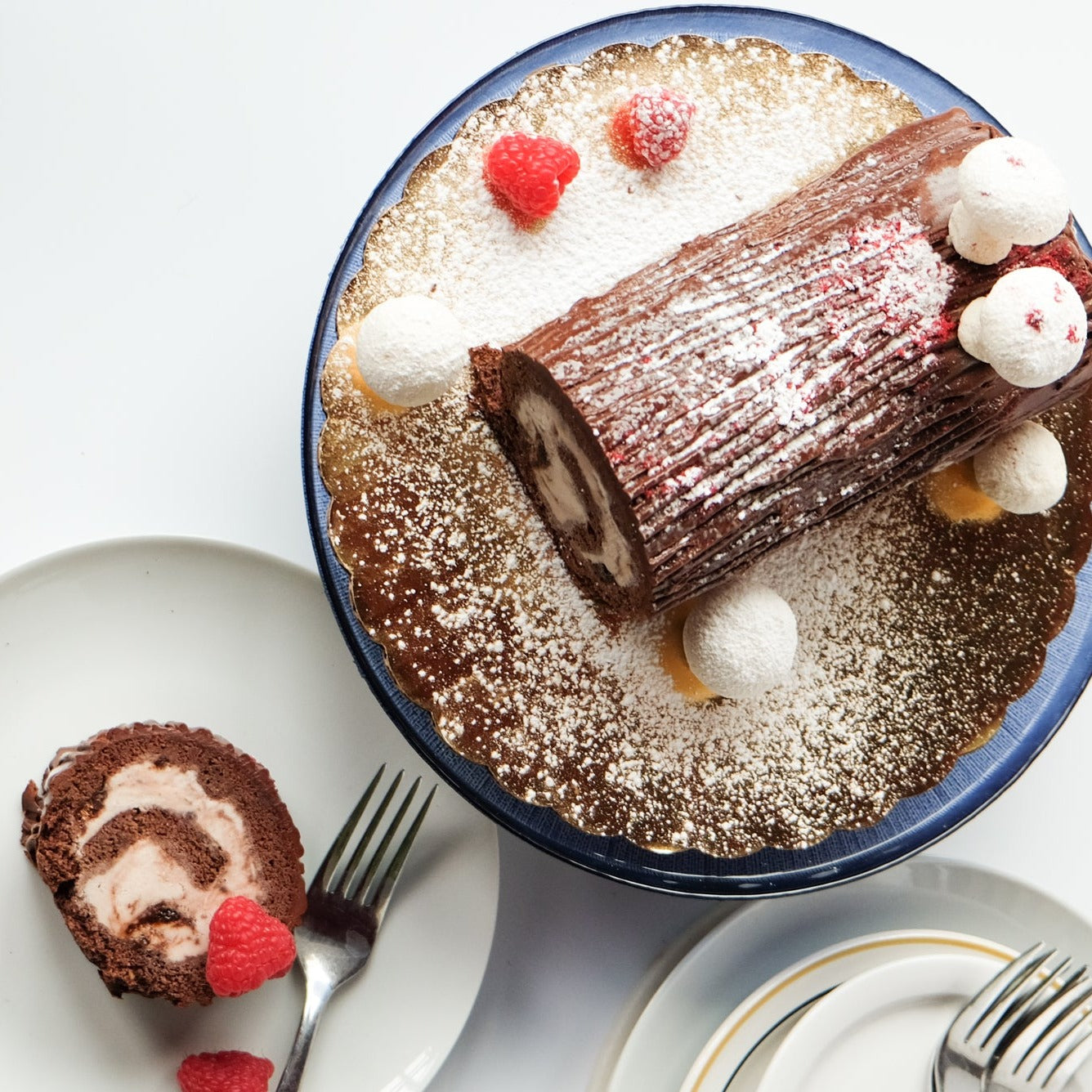 Raspberry Chocolate Ice Cream Yule Log